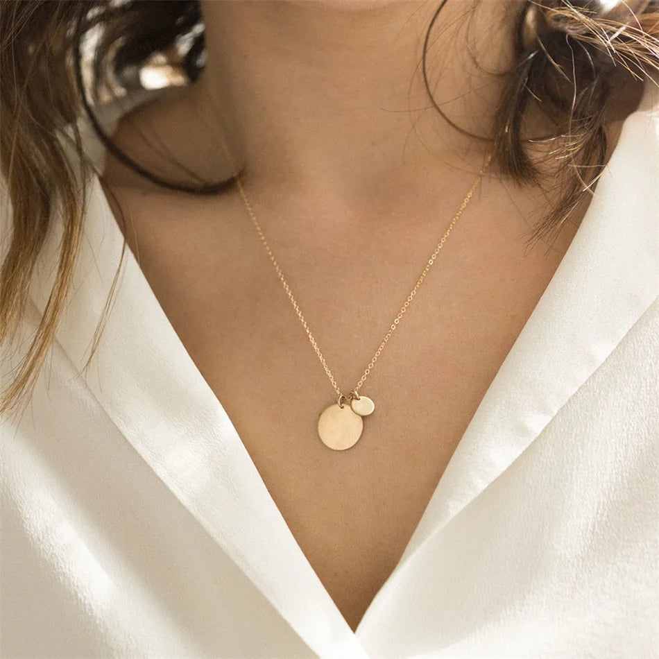 Rae Double Circle Pendant Necklace