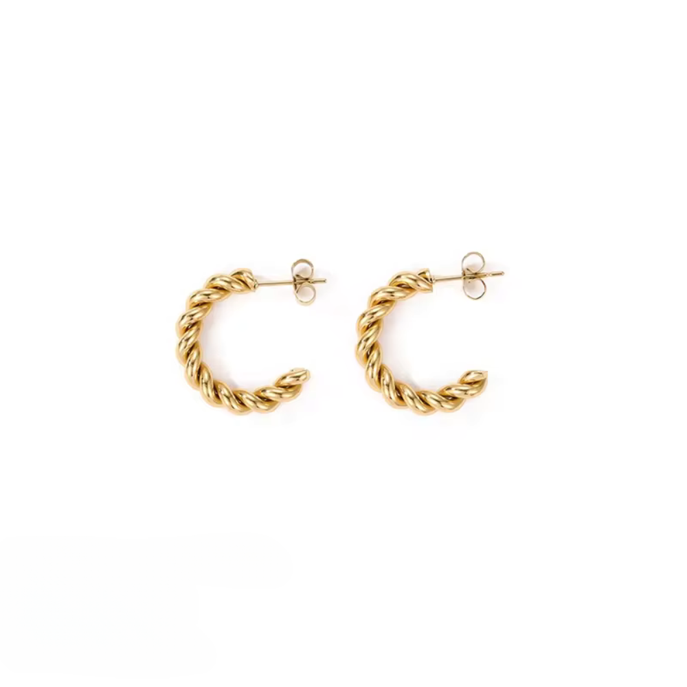 Fiona Vintage Spiral Twist Hoop Earrings