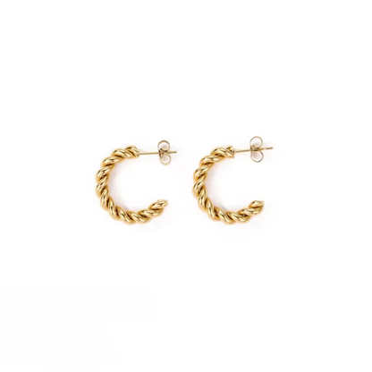 Fiona Vintage Spiral Twist Hoop Earrings