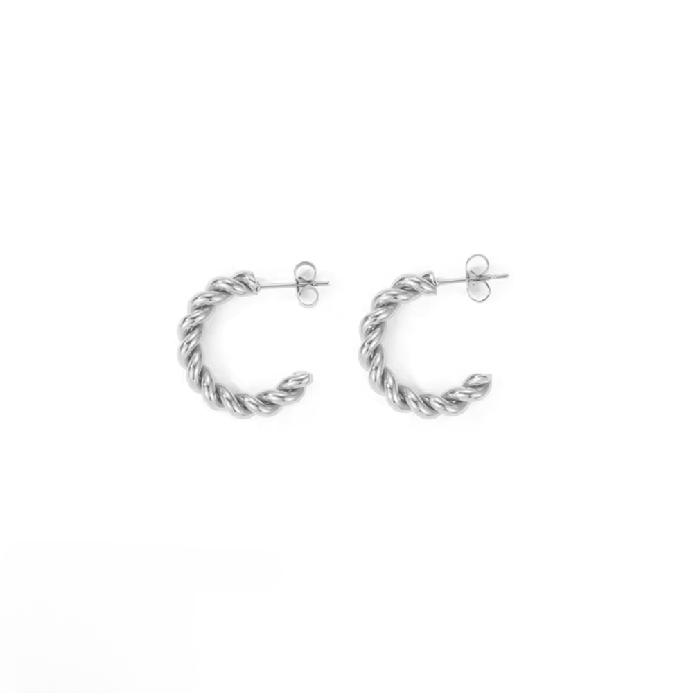 Fiona Vintage Spiral Twist Hoop Earrings