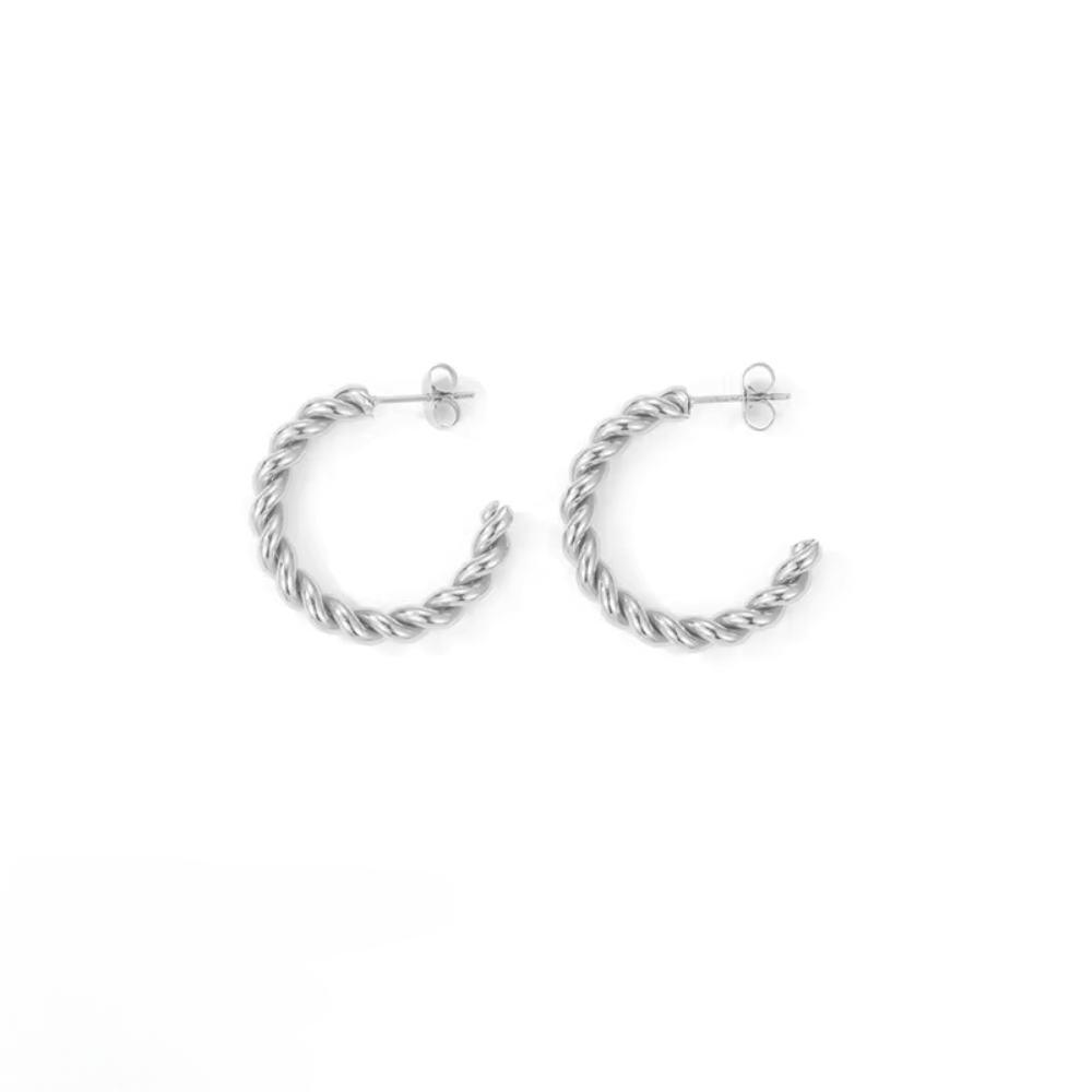 Fiona Vintage Spiral Twist Hoop Earrings