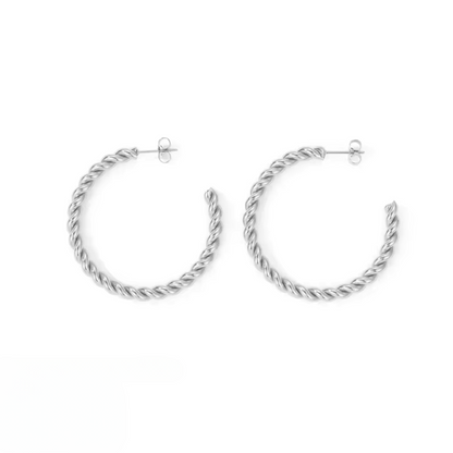 Fiona Vintage Spiral Twist Hoop Earrings