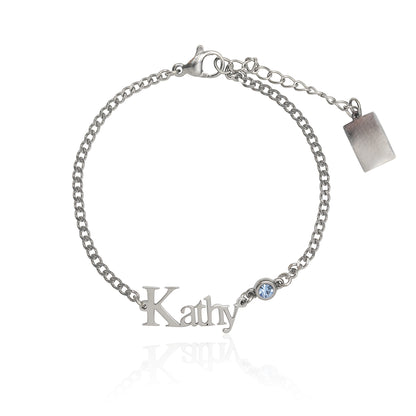 Harper Birthstone Personalized Name Bracelet