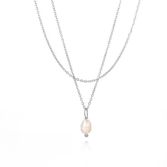 Hazel Double Chain Freshwater Pearl Necklace