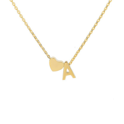 Personalized Heart Letter Necklace