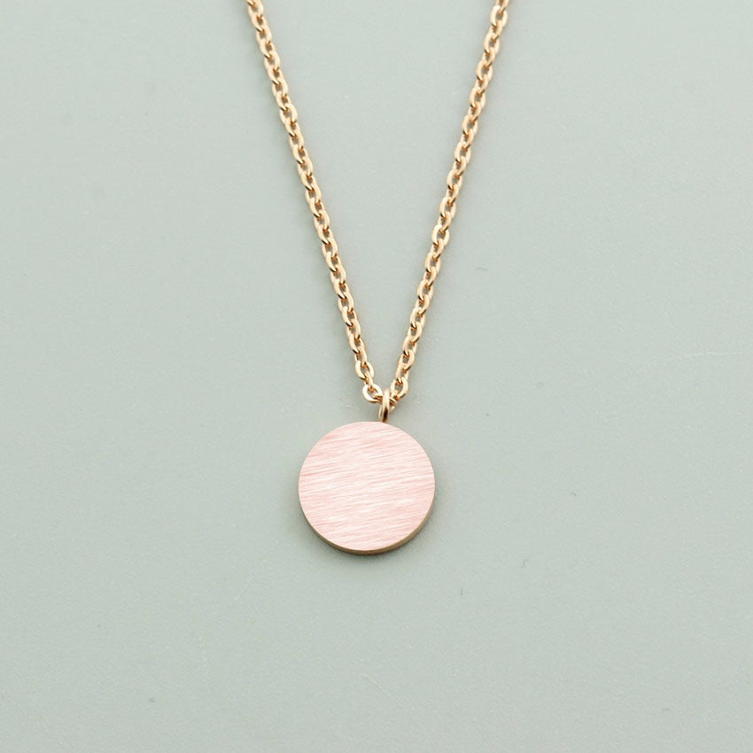 Minimal Disc Coin Pendant Necklace