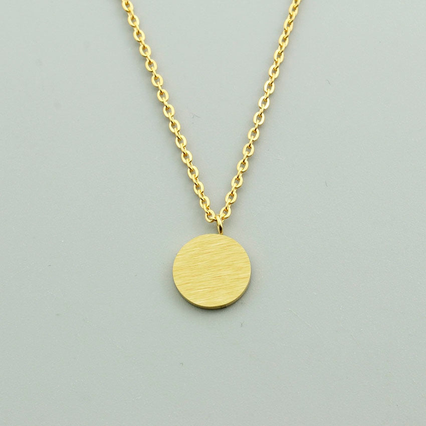 Minimal Disc Coin Pendant Necklace