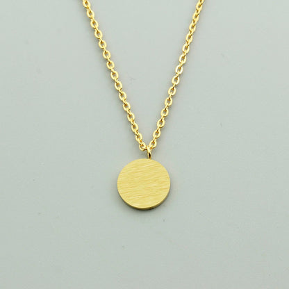 Minimal Disc Coin Pendant Necklace