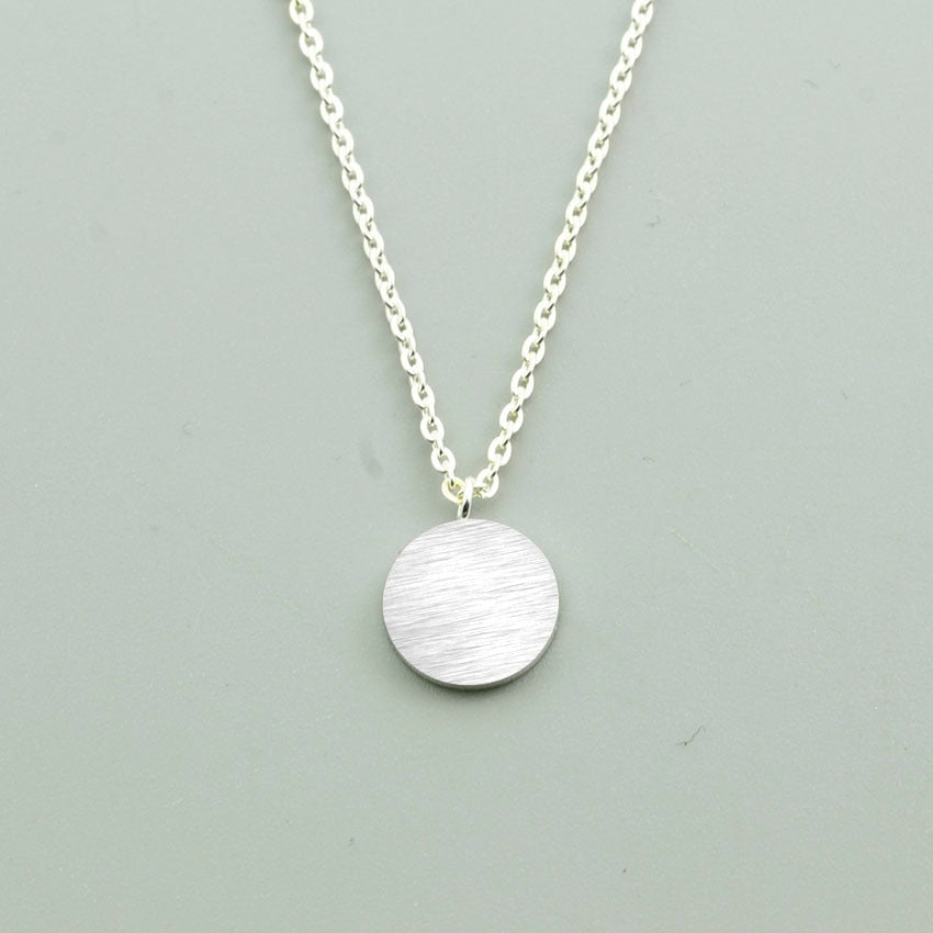 Minimal Disc Coin Pendant Necklace