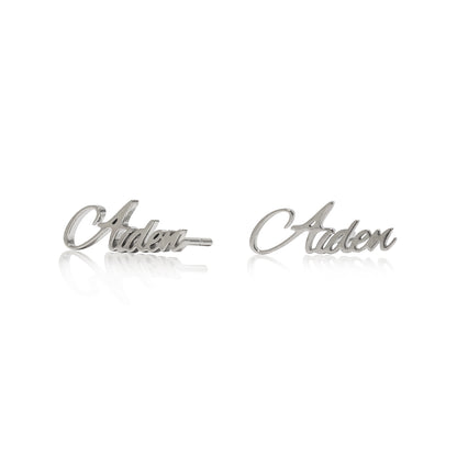 Willow Personalized Name Stud Earrings