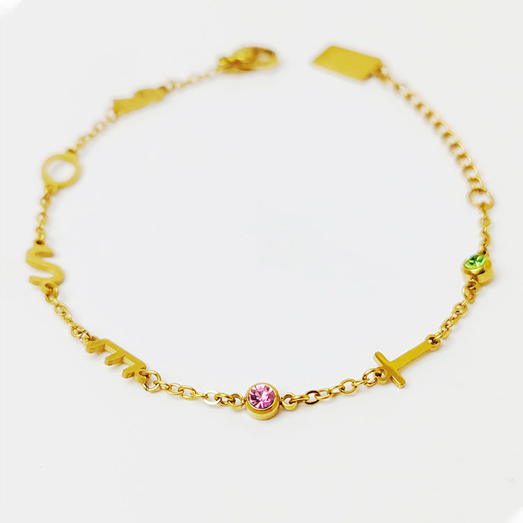 Aiden Personalized Birthstone Letter Custom Bracelet