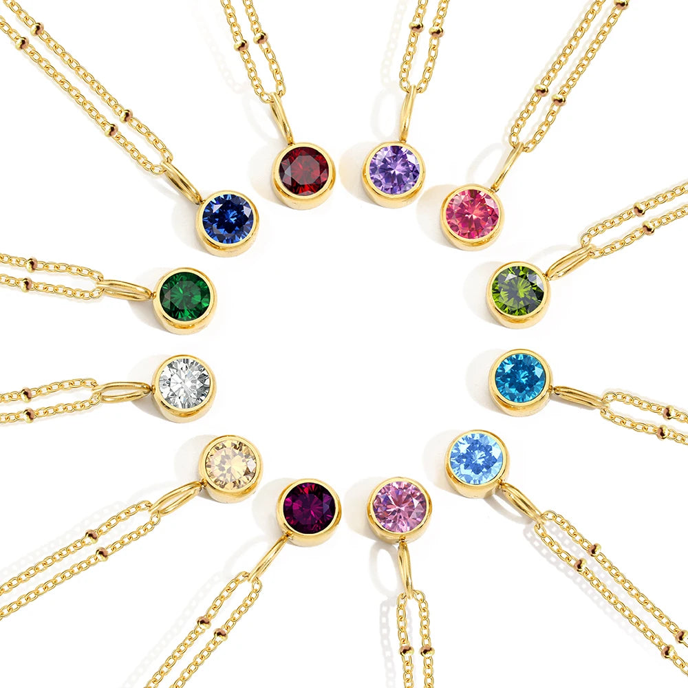 Jianna Pendant Birthstone Necklace