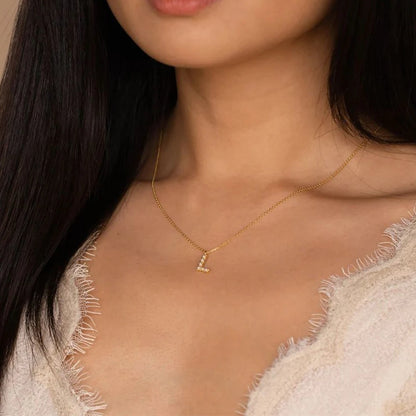 Koa Pearl Initial Necklace