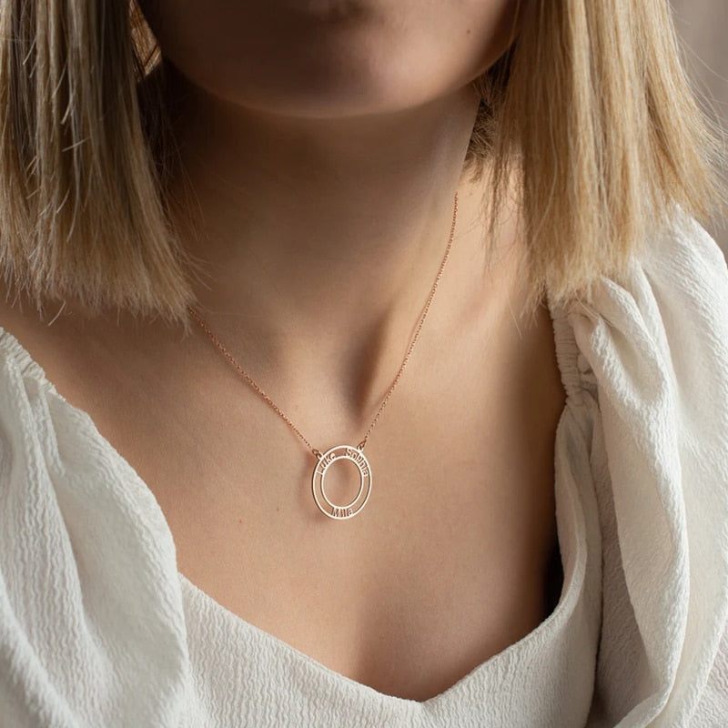 Custom Circle Name Necklace