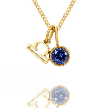 Leona Double Pendant Birthstone & Constellation Necklace