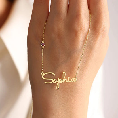 Harper Birthstone Personalized Name Necklace