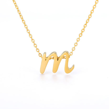 Vintage Tiny Initial Letter Necklace