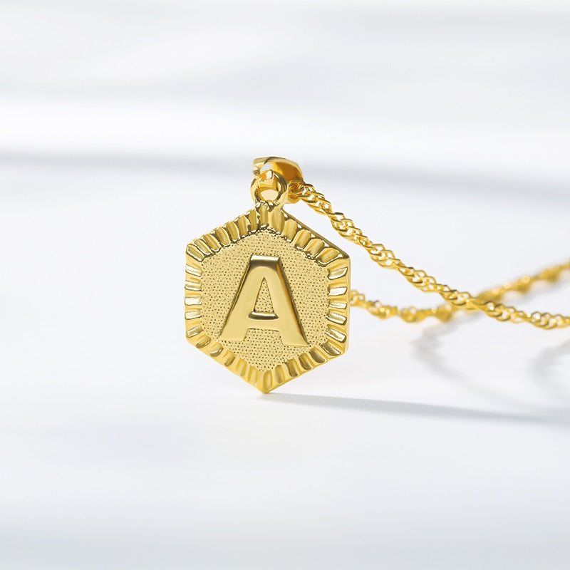 Hex Initial Necklace