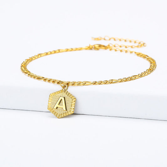 Hex Initial Anklet