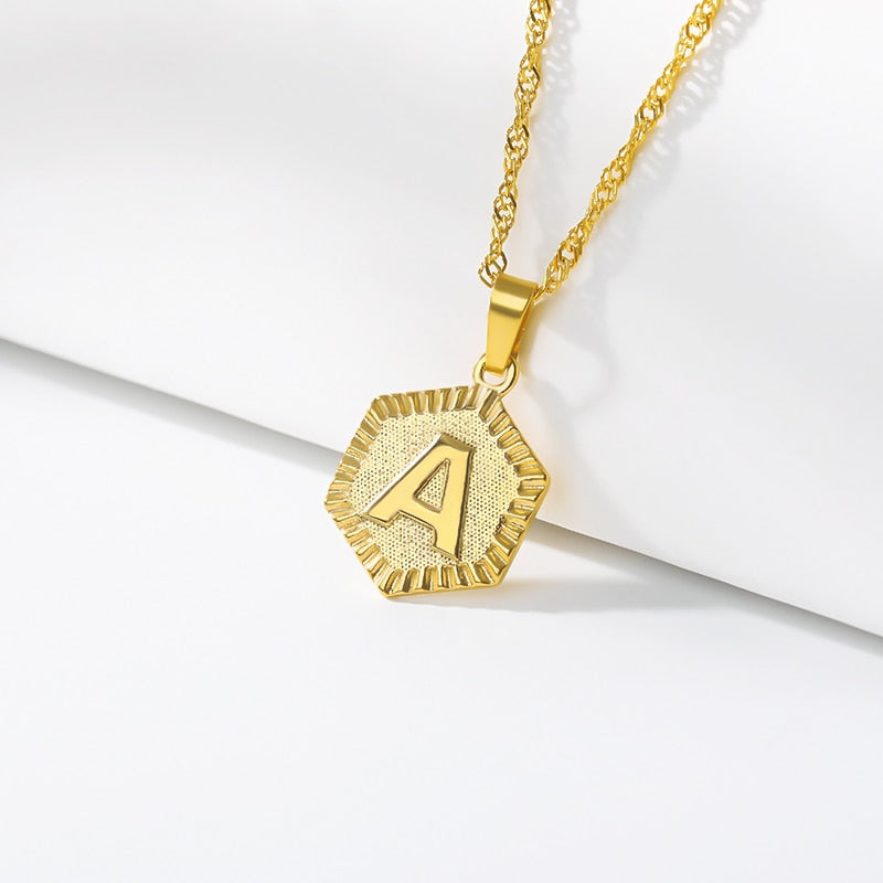 Hex Initial Necklace