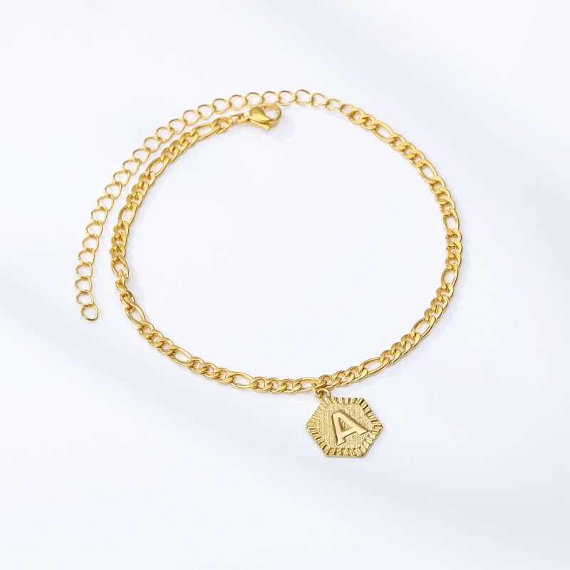 Hex Initial Anklet