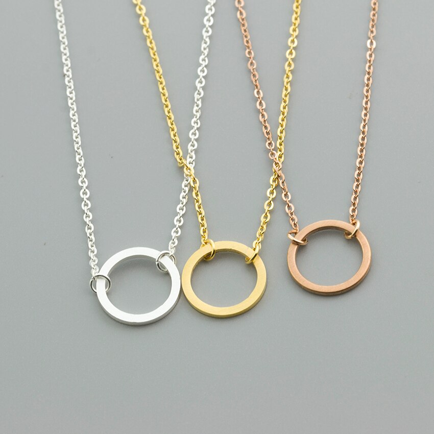 Minimalist Infinity Karma Circle Pendant Necklace